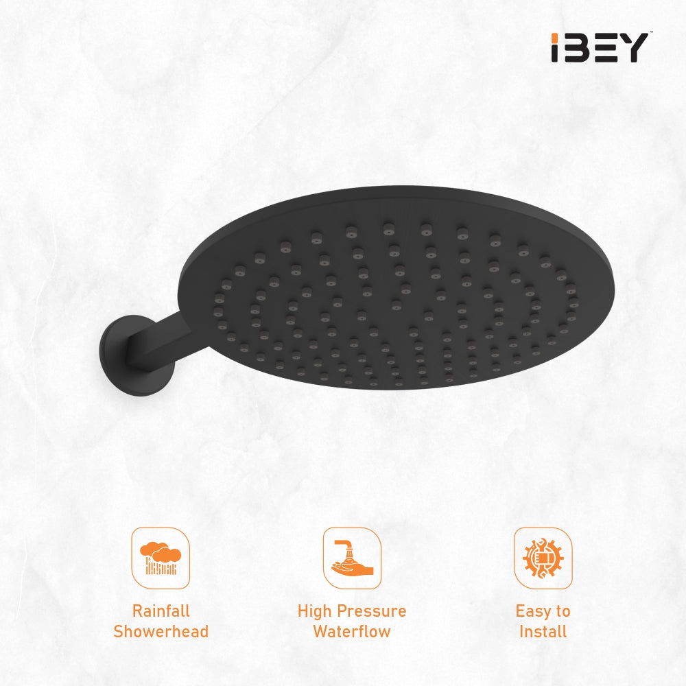 IBEY Elegant Round Matte Black Shower Head – product gallery view 5