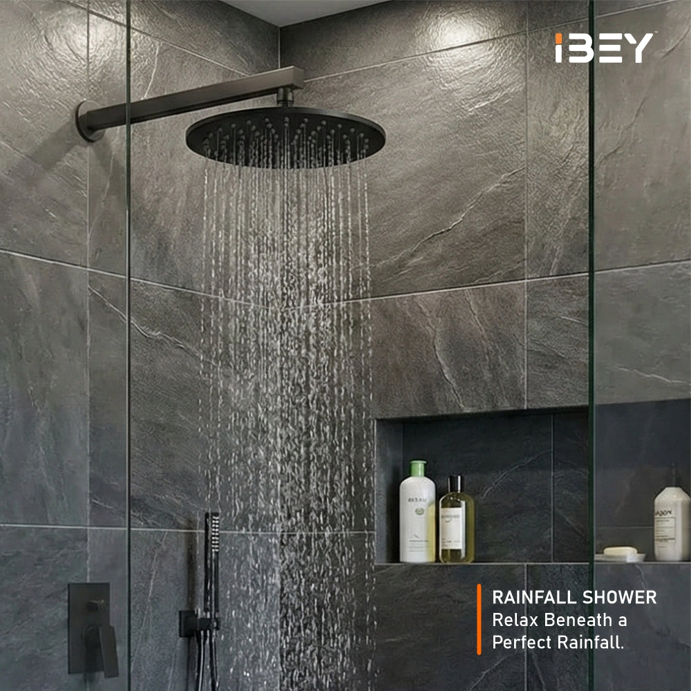 IBEY Elegant Round Matte Black Shower Head – product gallery view 2
