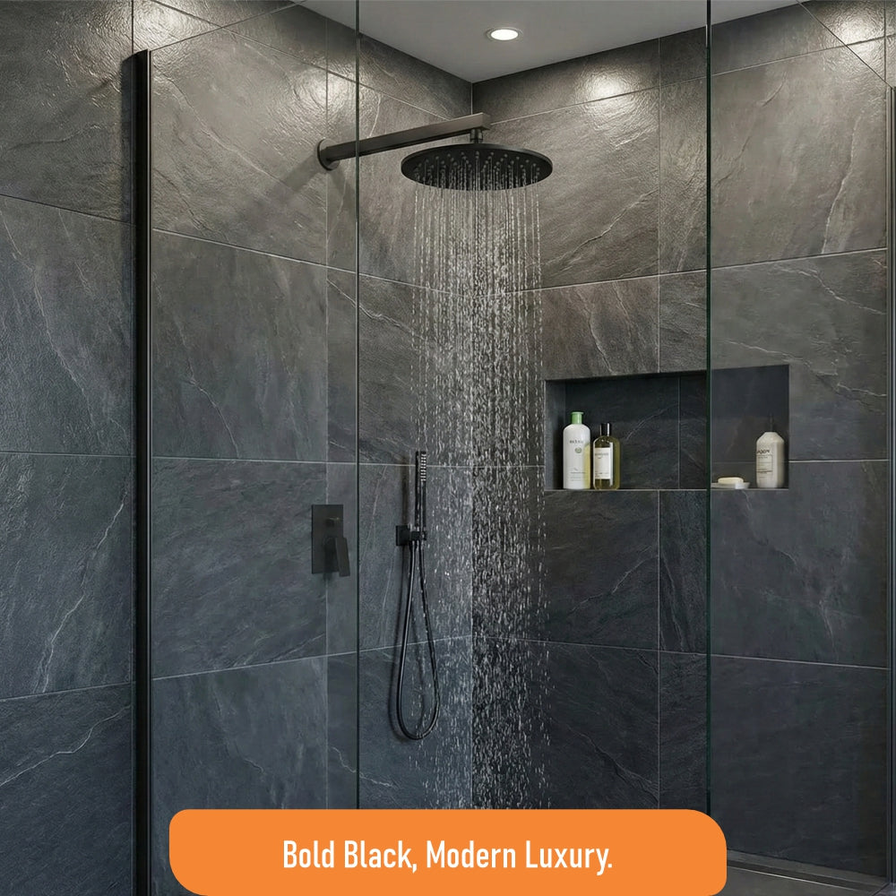 IBEY Elegant Round Matte Black Shower Head – product gallery view 7