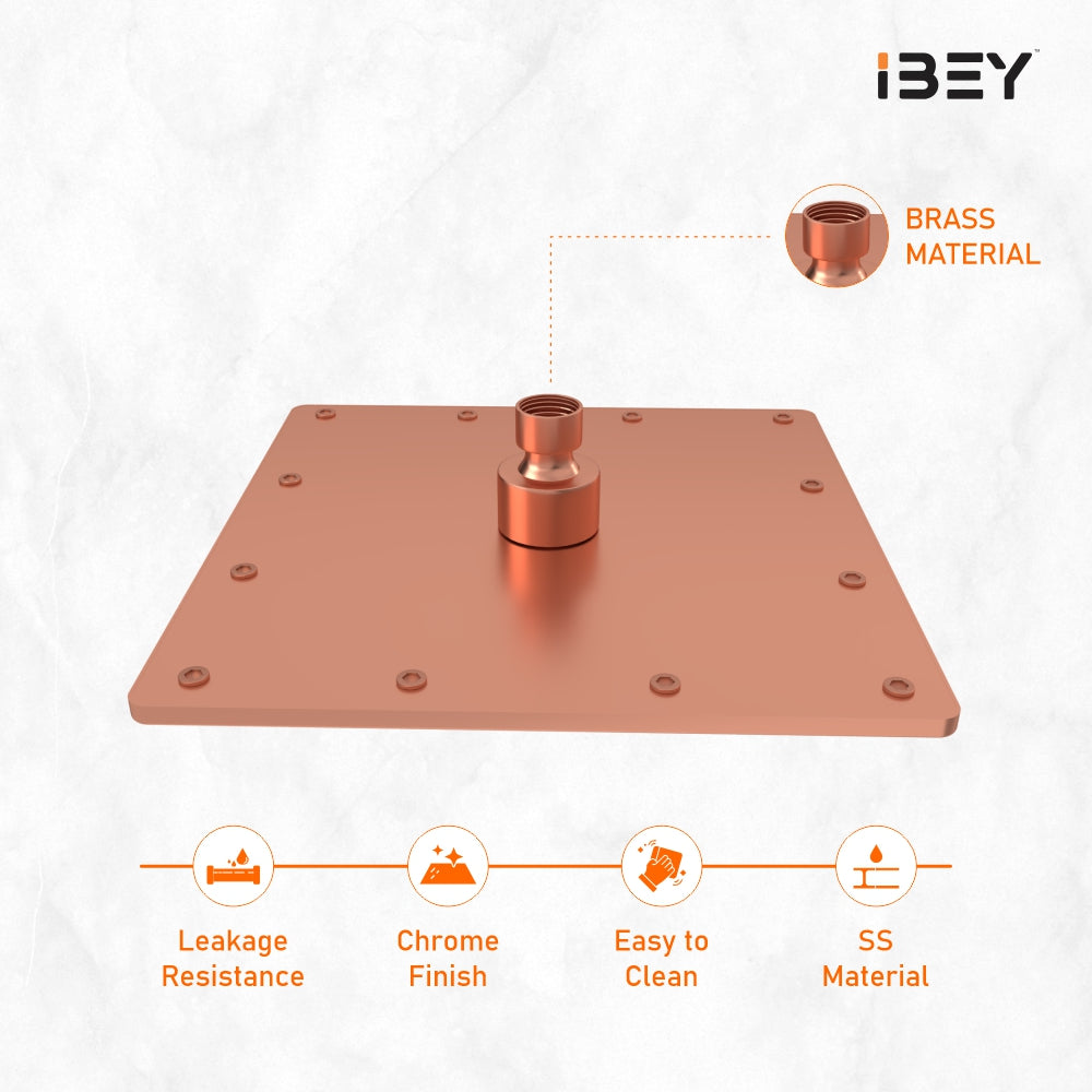 IBEY Elegant Square Rose Gold Shower Head – product gallery view 5