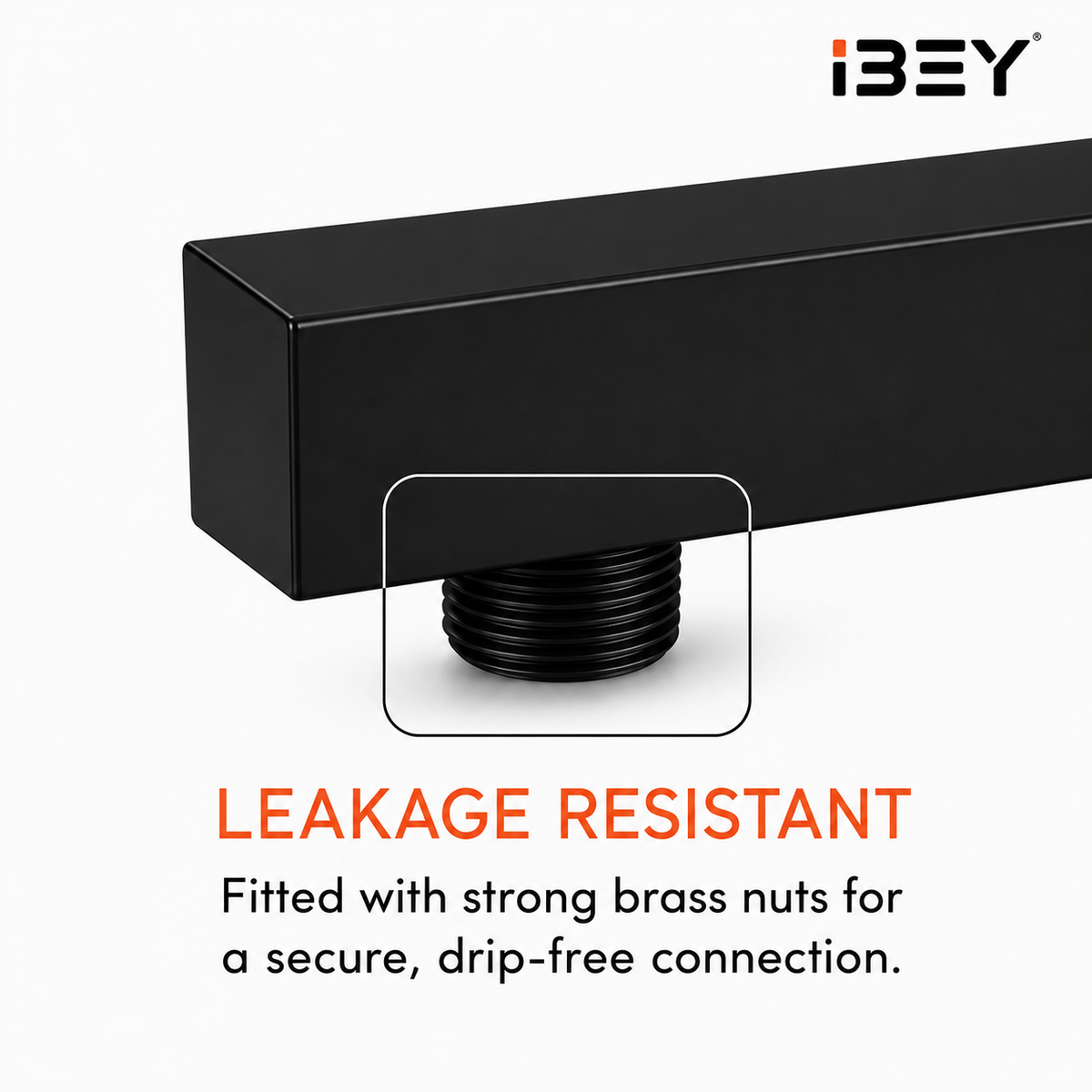 IBEY Black Stainless Steel Shower Arm – product gallery view 3
