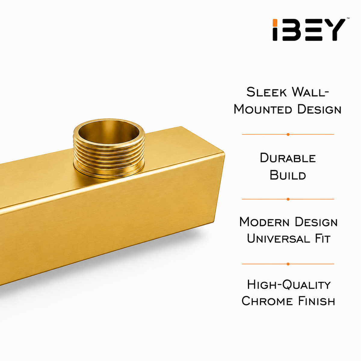 IBEY Gold Stainless Steel Shower Arm – product gallery view 4