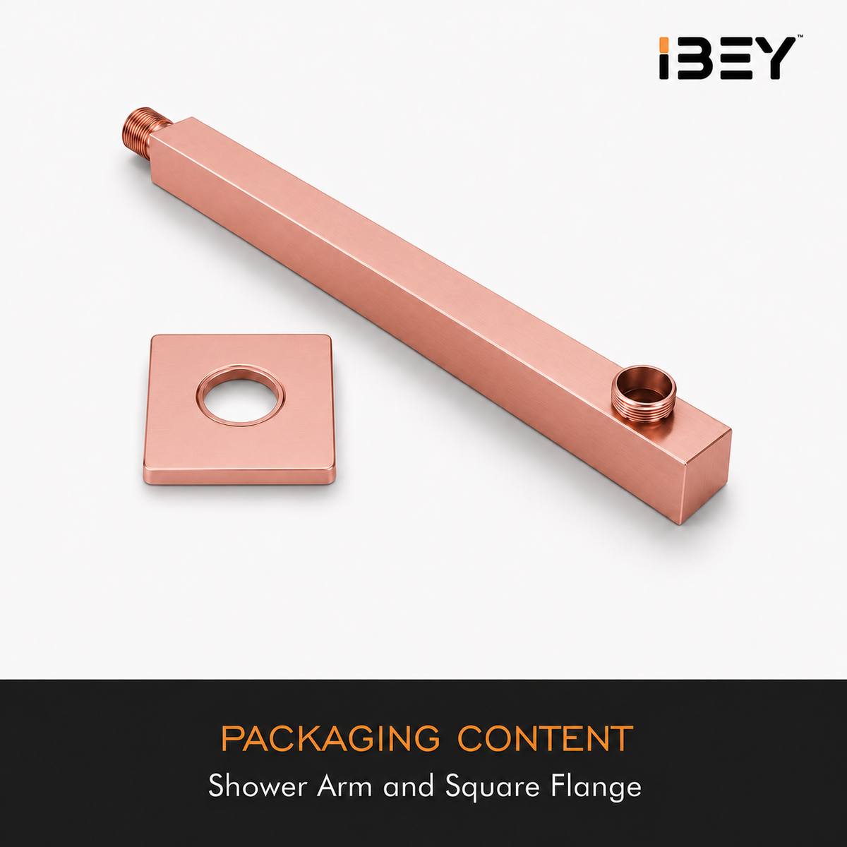 IBEY Rose Gold Stainless Steel Shower Arm – product gallery view 6
