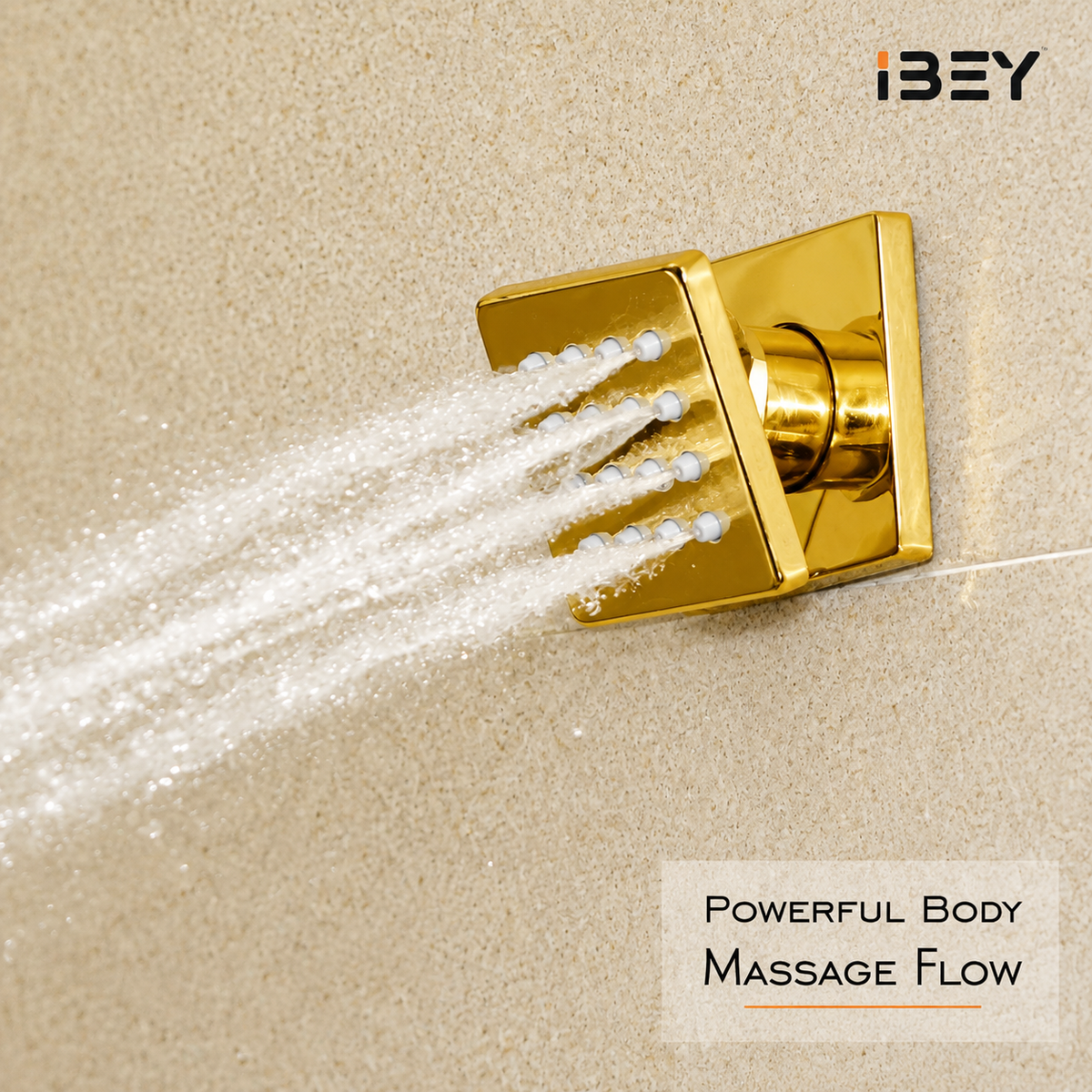 Illustrative supplier rendering: IBEY Gold Square Body Jet 2×2 inch – view 3#Size_2 × 2 Inch