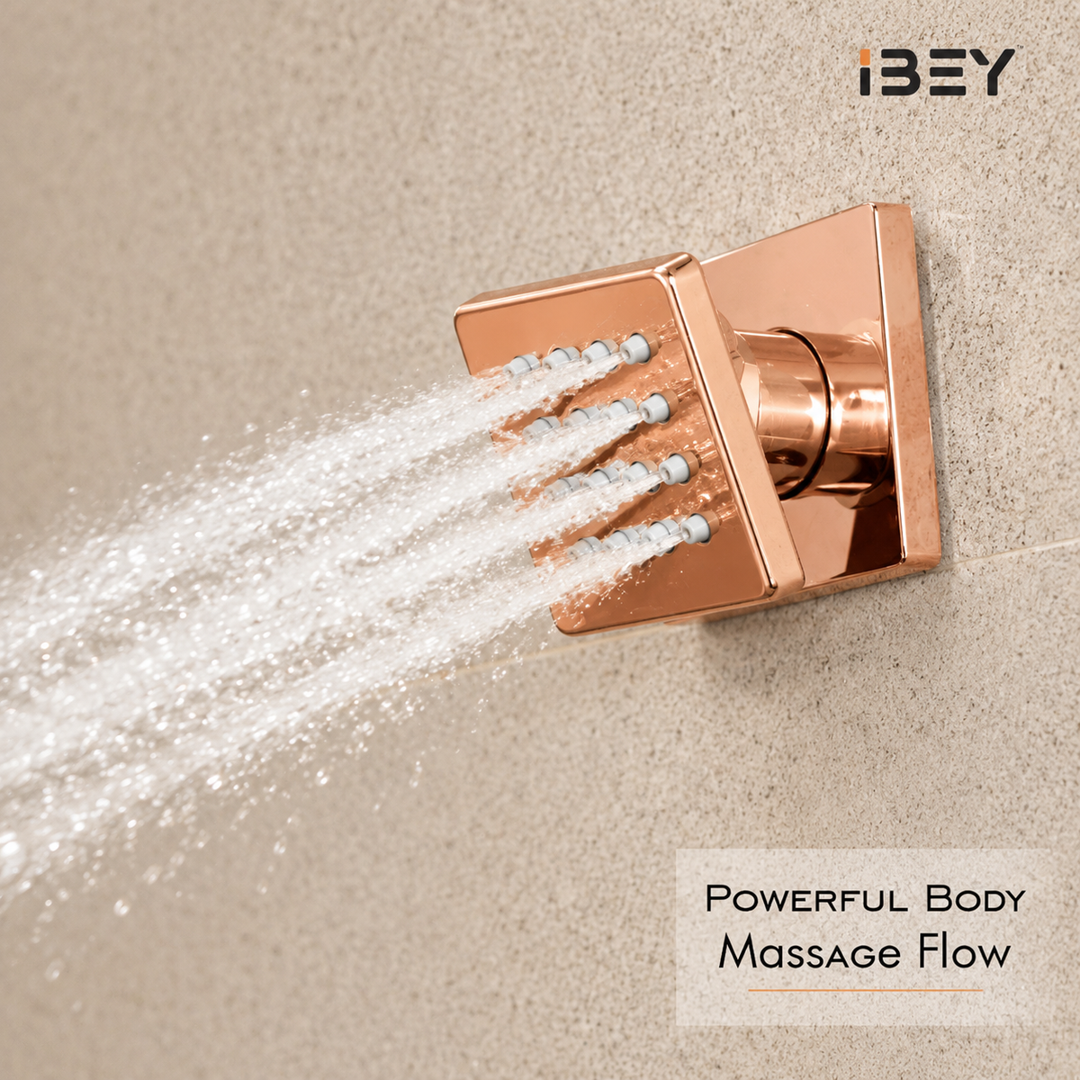 Illustrative supplier rendering: IBEY Rose Gold Square Body Jet 2×2 inch – view 3#Size_2 × 2 Inch