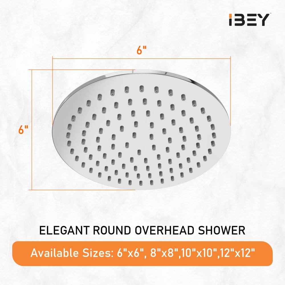 IBEY Round Stainless Steel Rain Shower Head – product gallery view 4