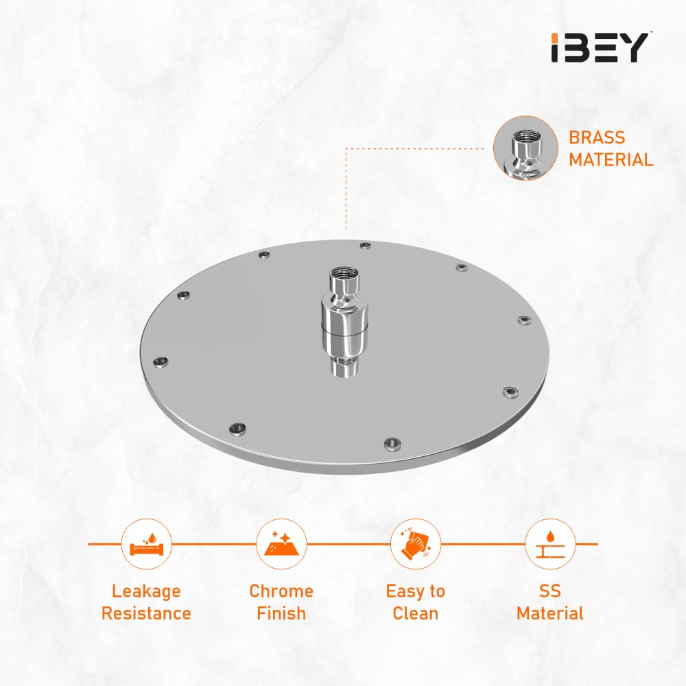 IBEY Round Stainless Steel Rain Shower Head – product gallery view 5