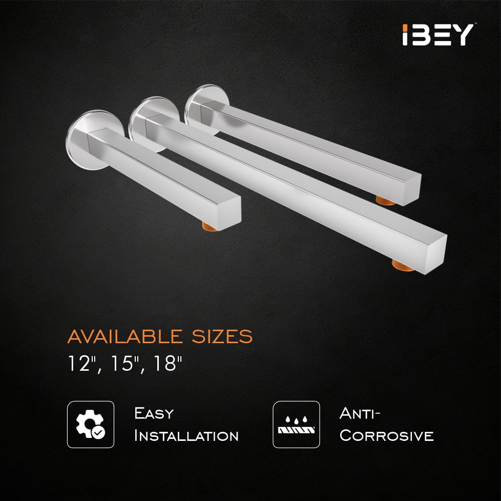 IBEY Chrome Stainless Steel Shower Arm – product gallery view 5
