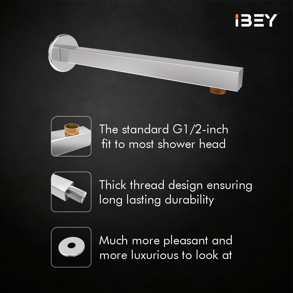 IBEY Chrome Stainless Steel Shower Arm – product gallery view 7