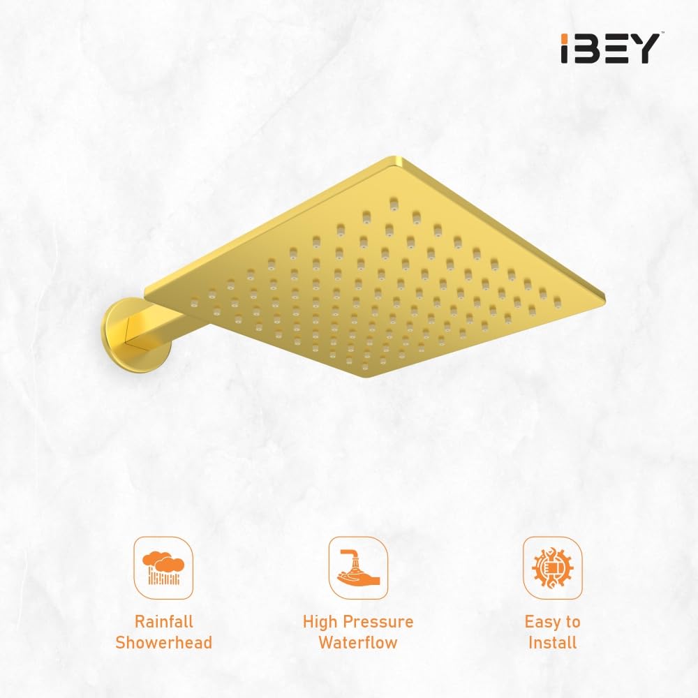IBEY Elegant Square Stainless Steel Rainfall Shower Head – product gallery view 3