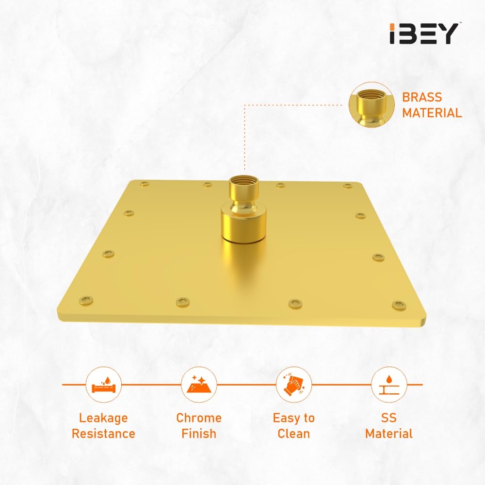 IBEY Elegant Square Stainless Steel Rainfall Shower Head – product gallery view 5