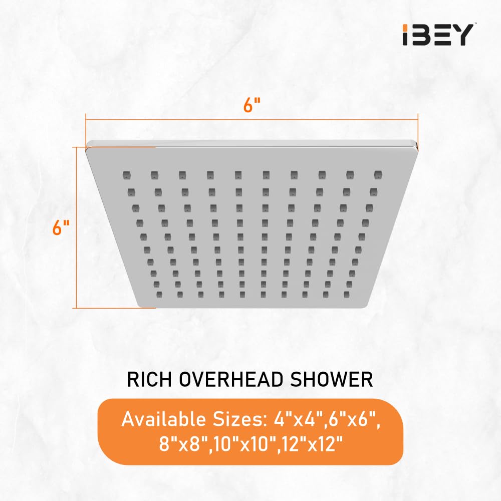 IBEY Rich Stainless Steel Square Rainfall Shower Head – product gallery view 4