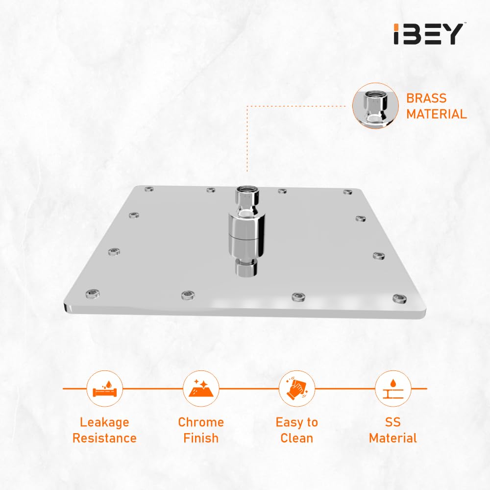 IBEY Rich Stainless Steel Square Rainfall Shower Head – product gallery view 5