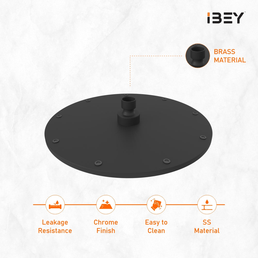 IBEY Elegant Round Matte Black Shower Head – product gallery view 4