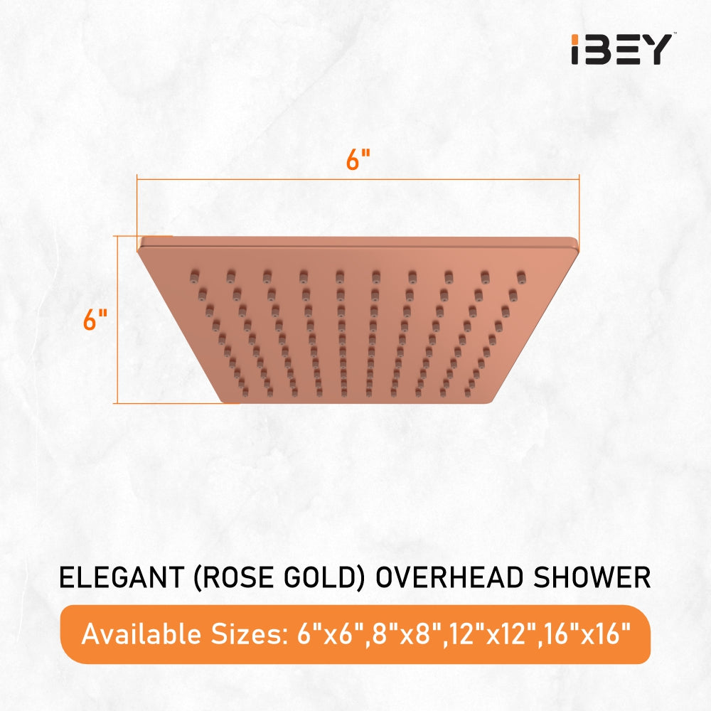 IBEY Elegant Square Rose Gold Shower Head – product gallery view 3