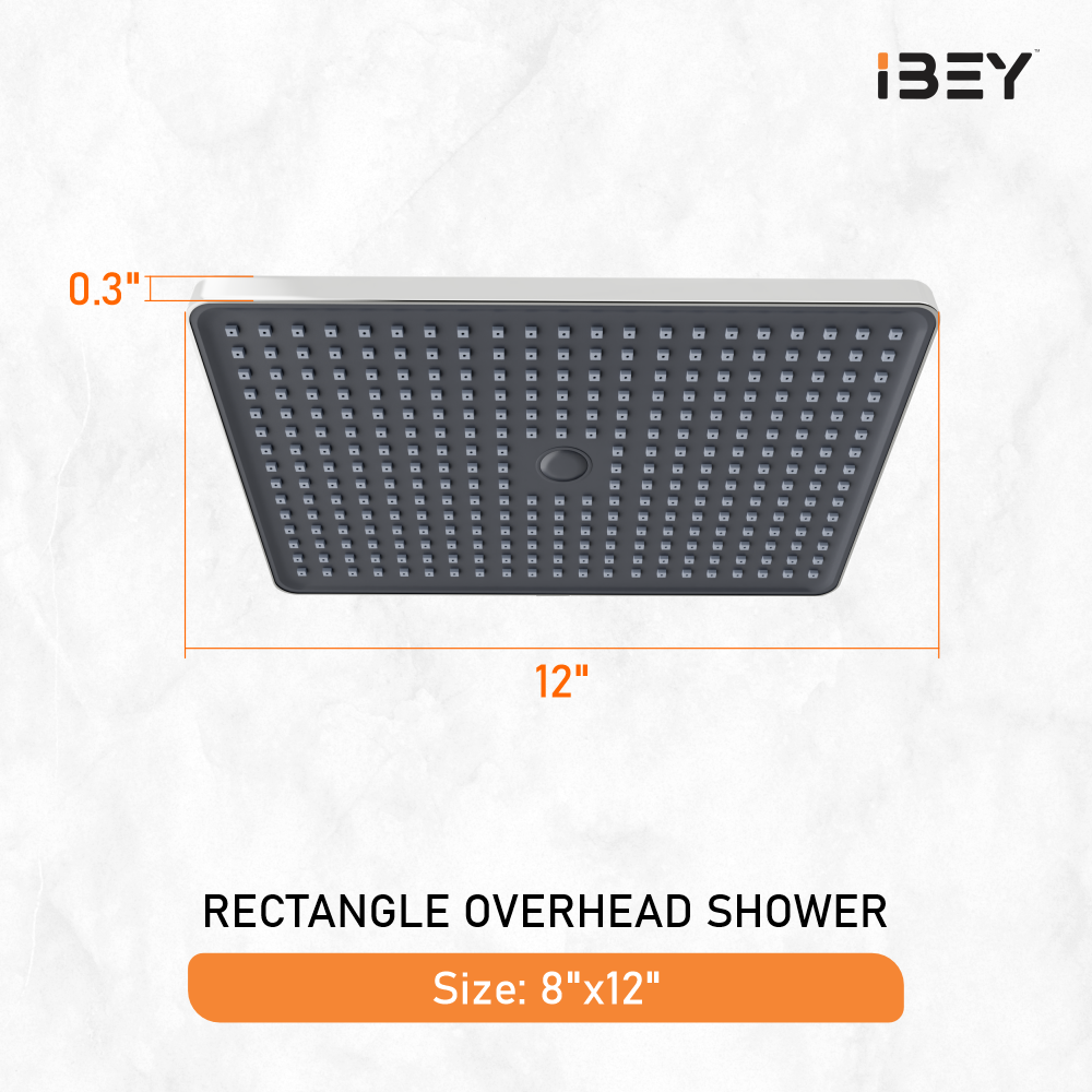 IBEY Rectangle ABS Overhead Shower – product gallery view 3