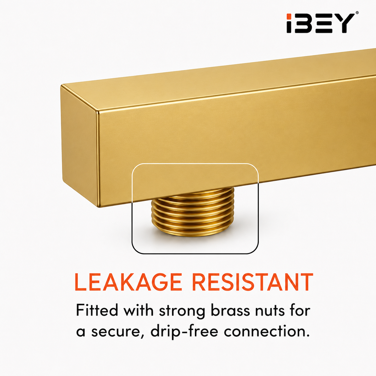 IBEY Gold Stainless Steel Shower Arm – product gallery view 3