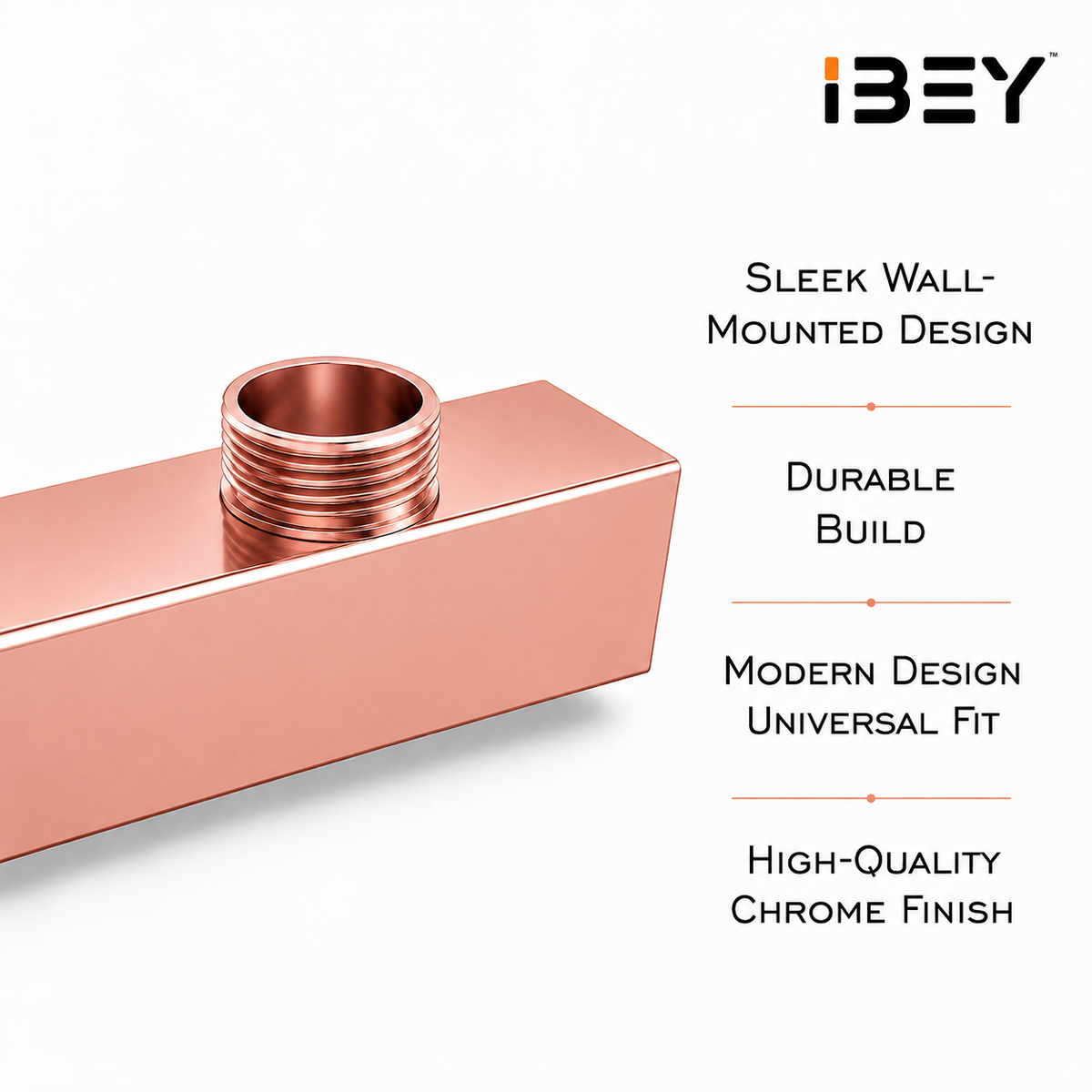 IBEY Rose Gold Stainless Steel Shower Arm – product gallery view 4