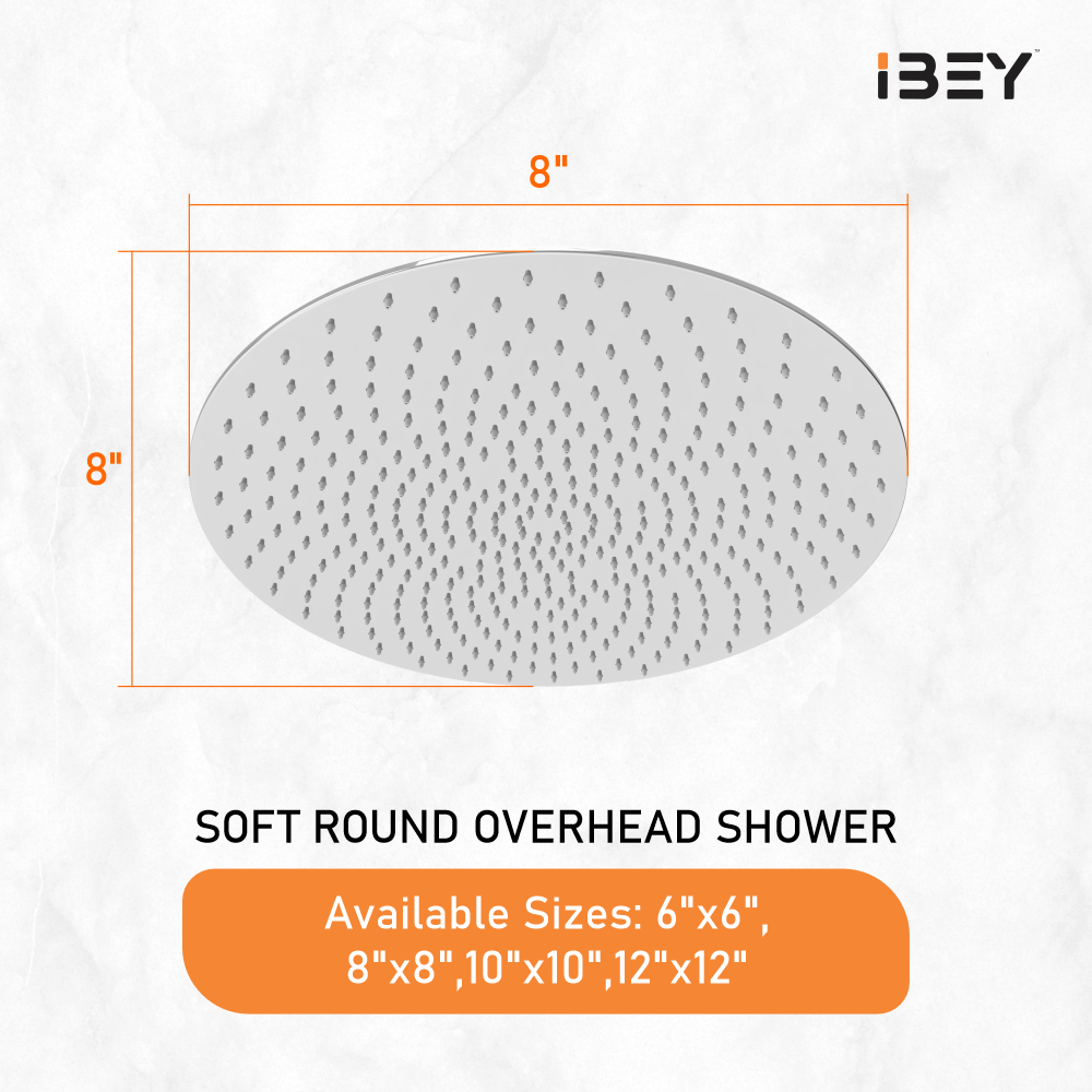 IBEY Soft Round Rainfall Shower Head – product gallery view 4
