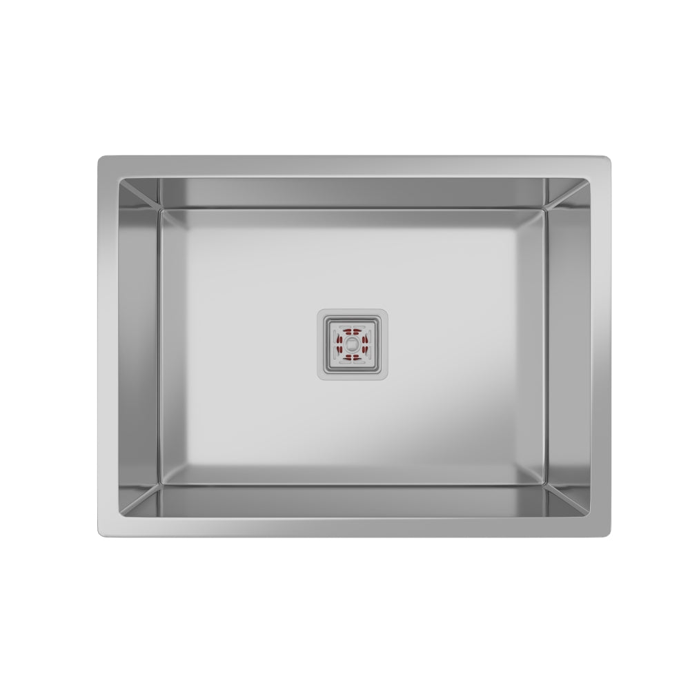 IBEY single deep bowl kitchen sink, 24 × 18 inch design, overhead view