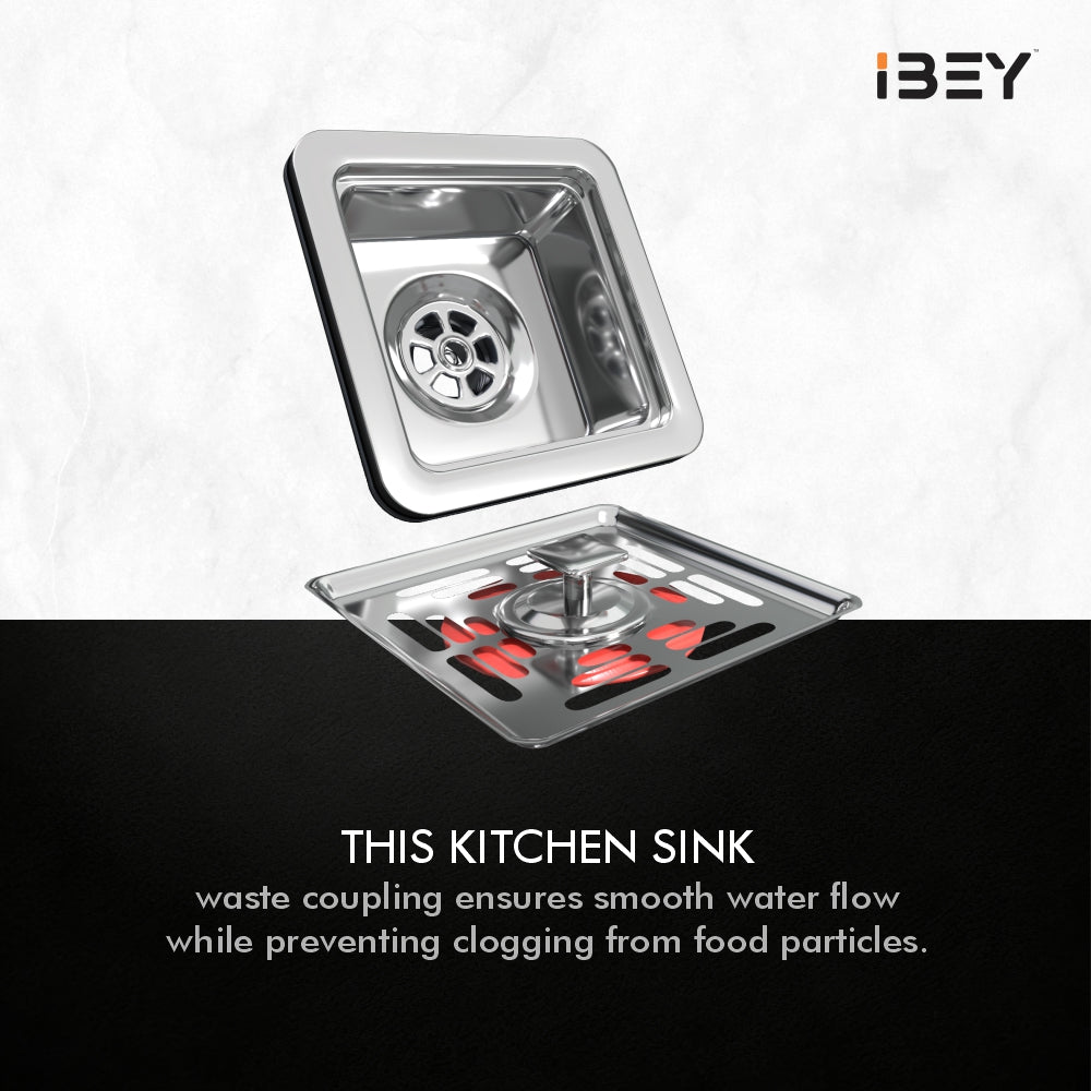IBEY Square Kitchen Sink Waste Coupling, supplied product image 3