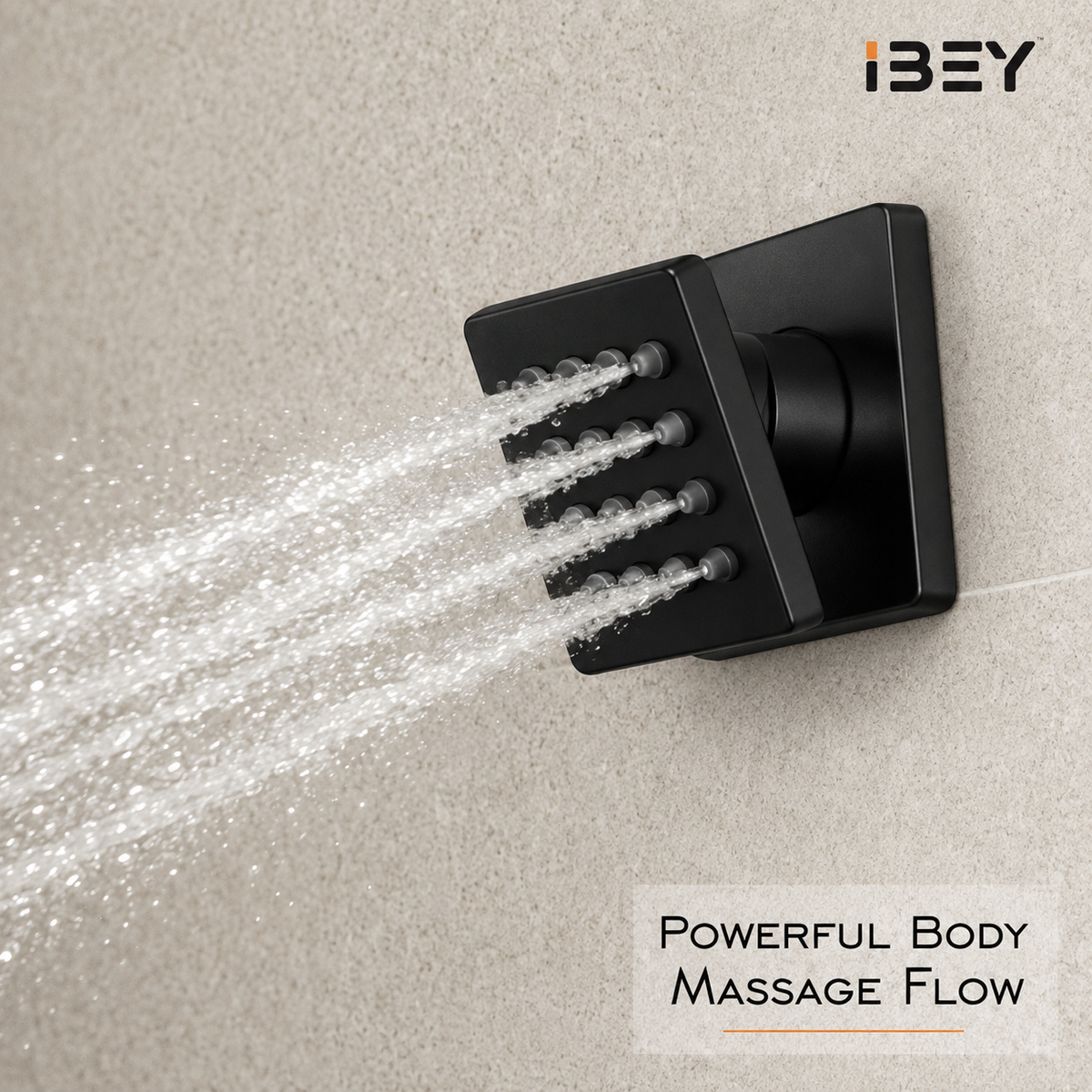 Illustrative supplier rendering: IBEY Black Square Body Jet 2×2 inch – view 3#Size_2 × 2 Inch