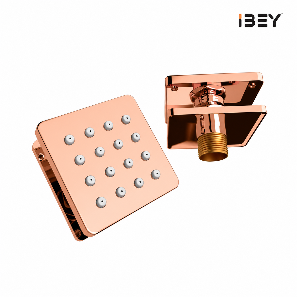 Illustrative supplier rendering: IBEY Rose Gold Square Body Jet 2×2 inch – view 2#Size_2 × 2 Inch