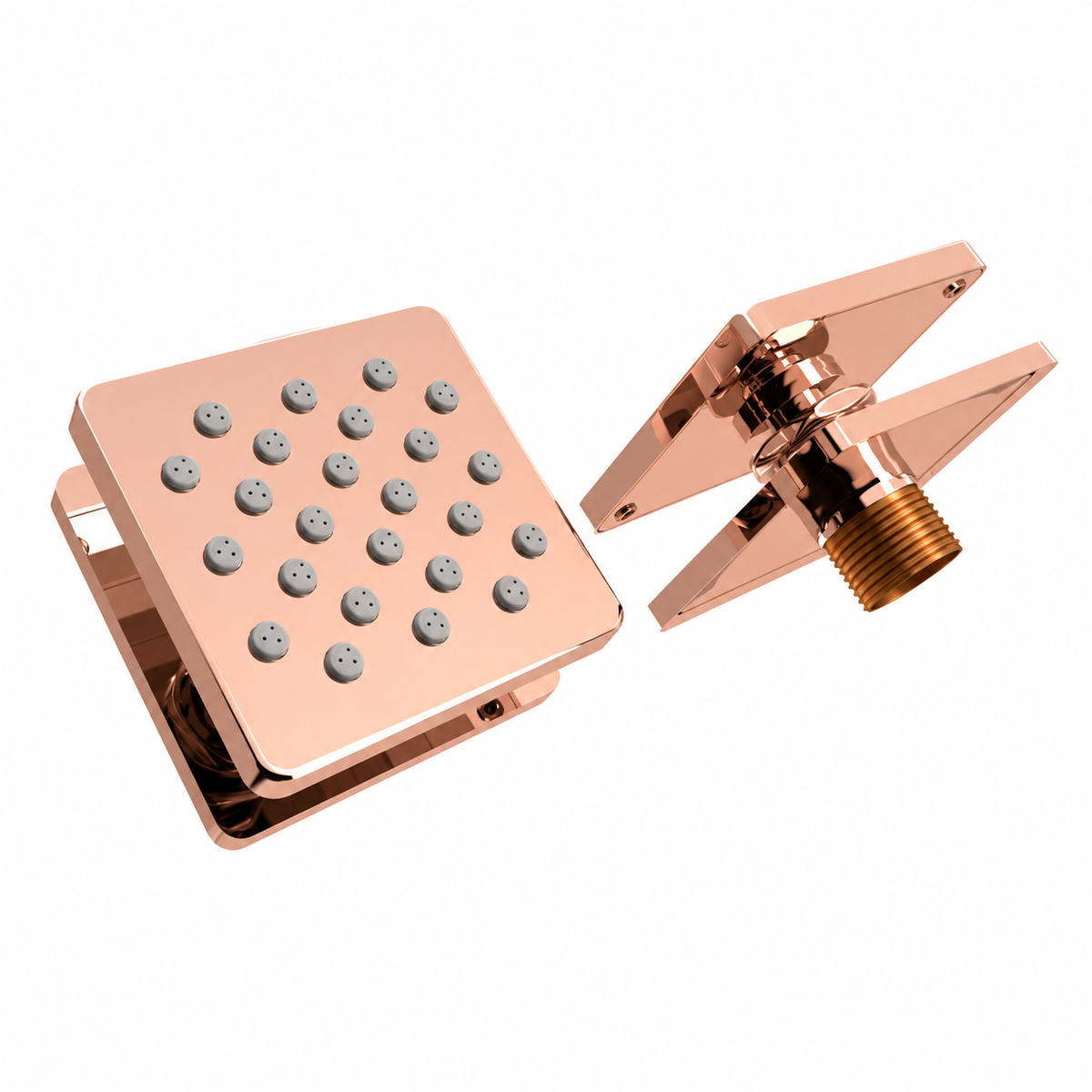 Illustrative supplier rendering: IBEY Rose Gold Square Body Jet 3×3 inch – view 1#Size_3 × 3 Inch