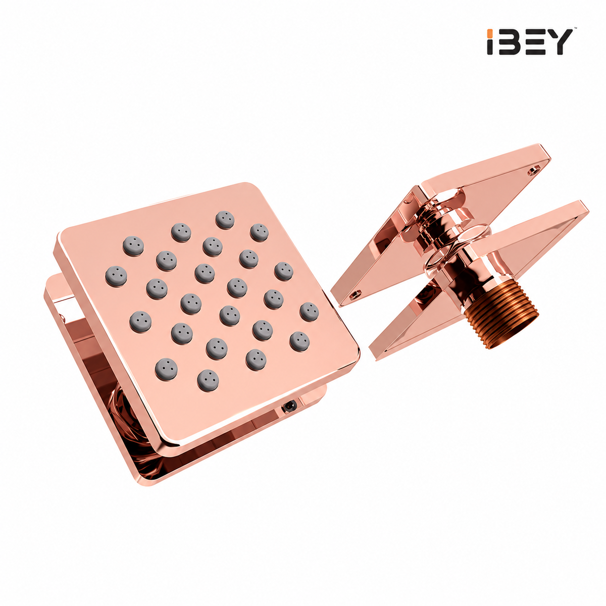 Illustrative supplier rendering: IBEY Rose Gold Square Body Jet 3×3 inch – view 2#Size_3 × 3 Inch