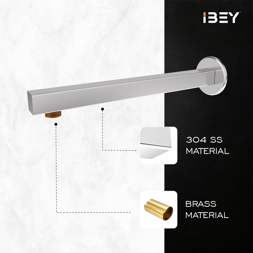 IBEY Chrome Stainless Steel Shower Arm – product gallery view 2