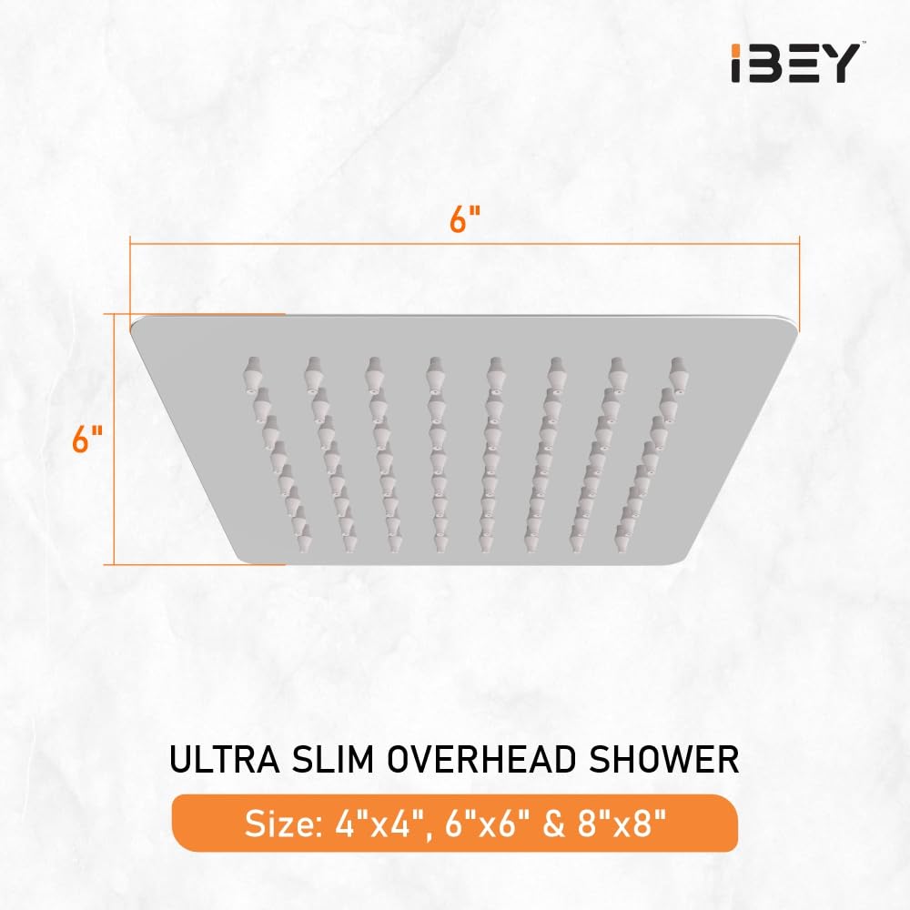 IBEY Ultra Slim Square Rain Shower Head – product gallery view 4