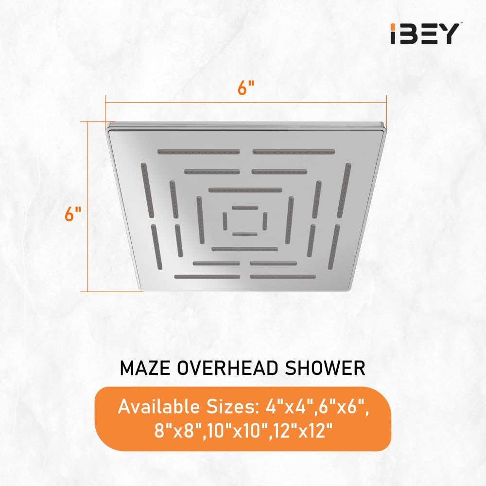 IBEY Square Maze Stainless Steel Rain Shower Head – product gallery view 4