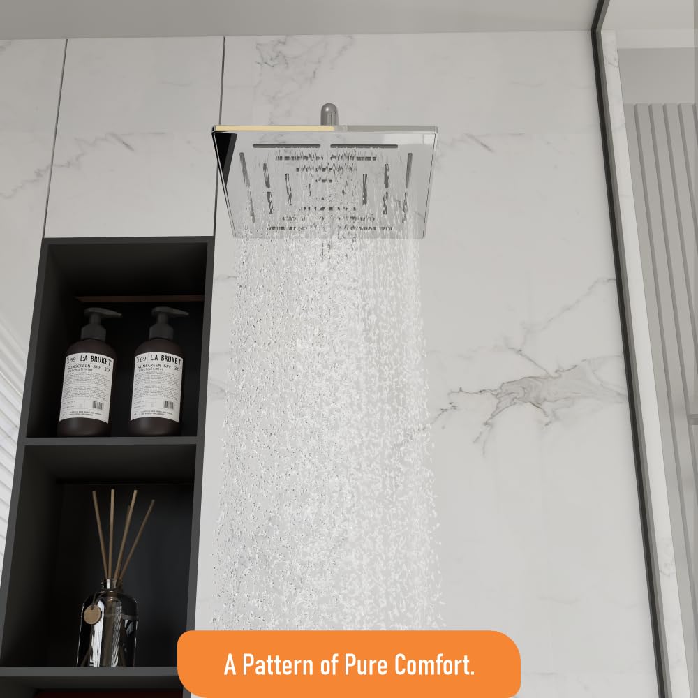 IBEY Square Maze Stainless Steel Rain Shower Head – product gallery view 7