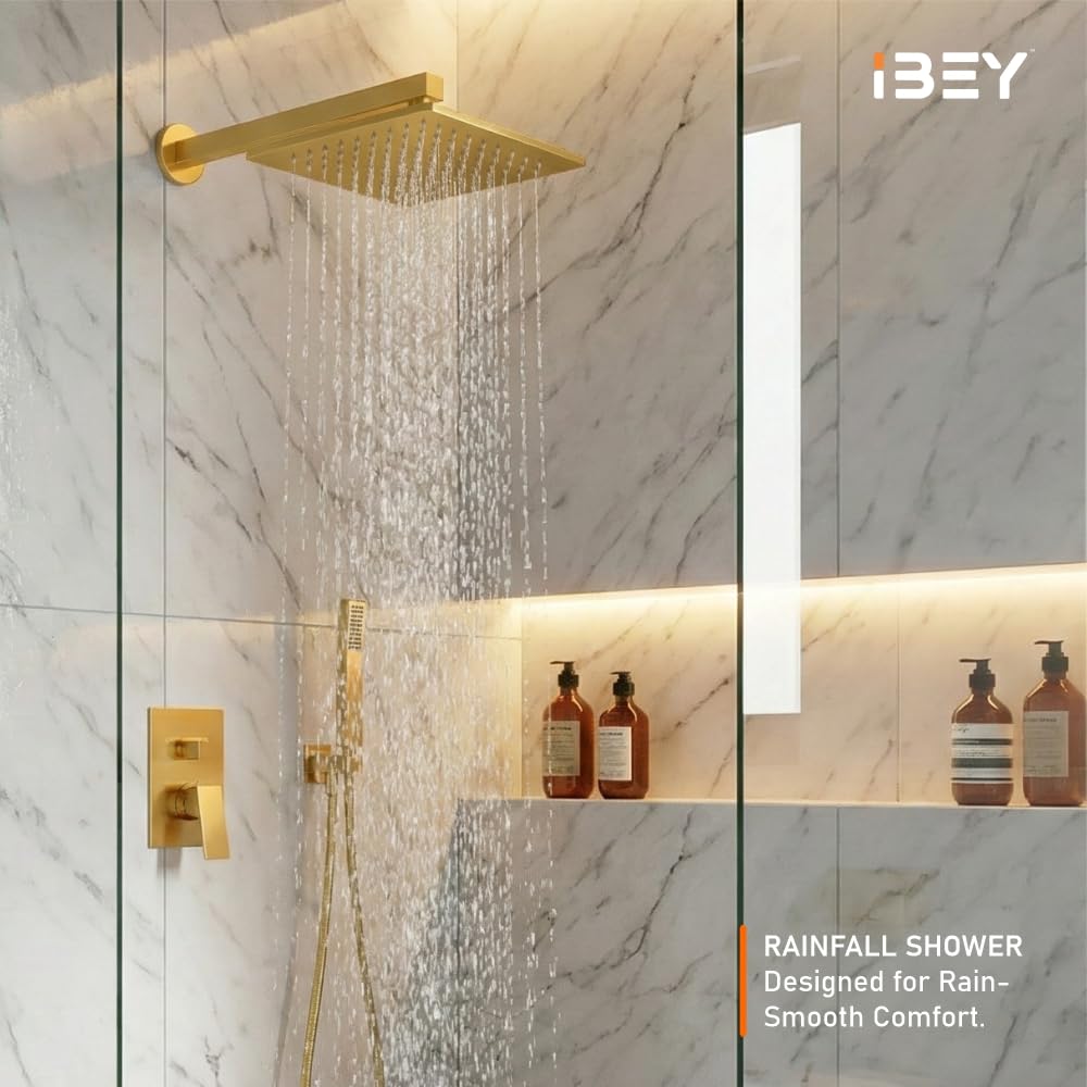 IBEY Elegant Square Stainless Steel Rainfall Shower Head – product gallery view 2