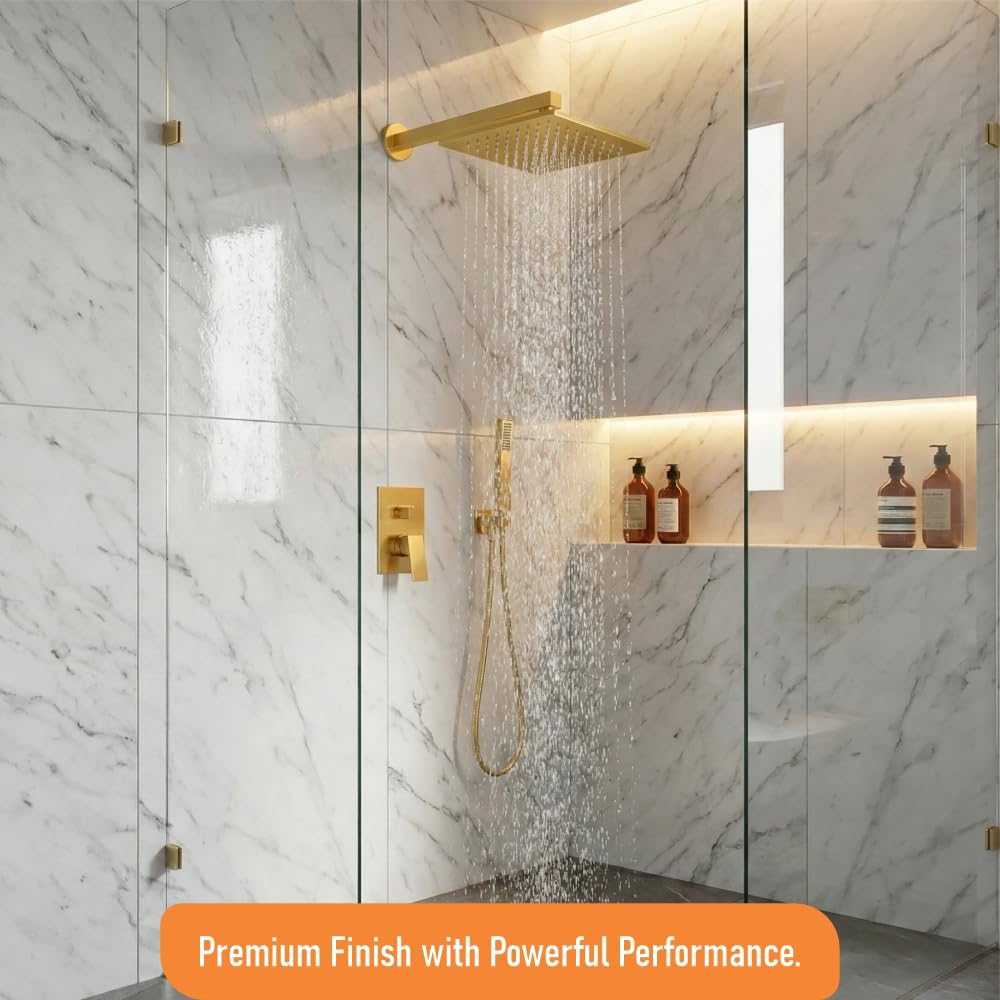 IBEY Elegant Square Stainless Steel Rainfall Shower Head – product gallery view 7